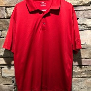 PGA Tour XL red short sleeve polo shirt has some flaws see pics 100% polyester